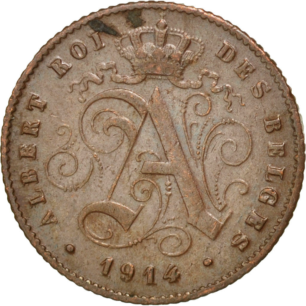 BELGIUM, Centime, 1914, KM #76, MS(63), Copper, 16.5, 0.15
