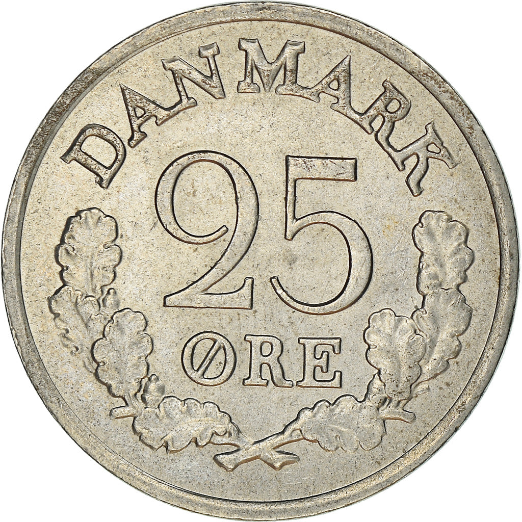Coin, Denmark, Frederik IX, 25 Öre, 1965, Copenhagen, EF(40-45), Copper-nickel