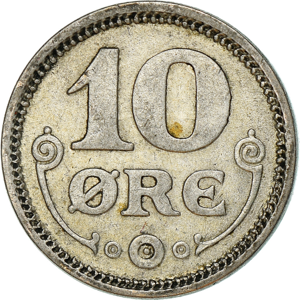 Coin, Denmark, Christian X, 10 Öre, 1918, Copenhagen, VF(30-35), Silver