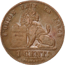 BELGIUM, Centime, 1914, KM #76, AU(55-58), Copper, 16.5, 1.98