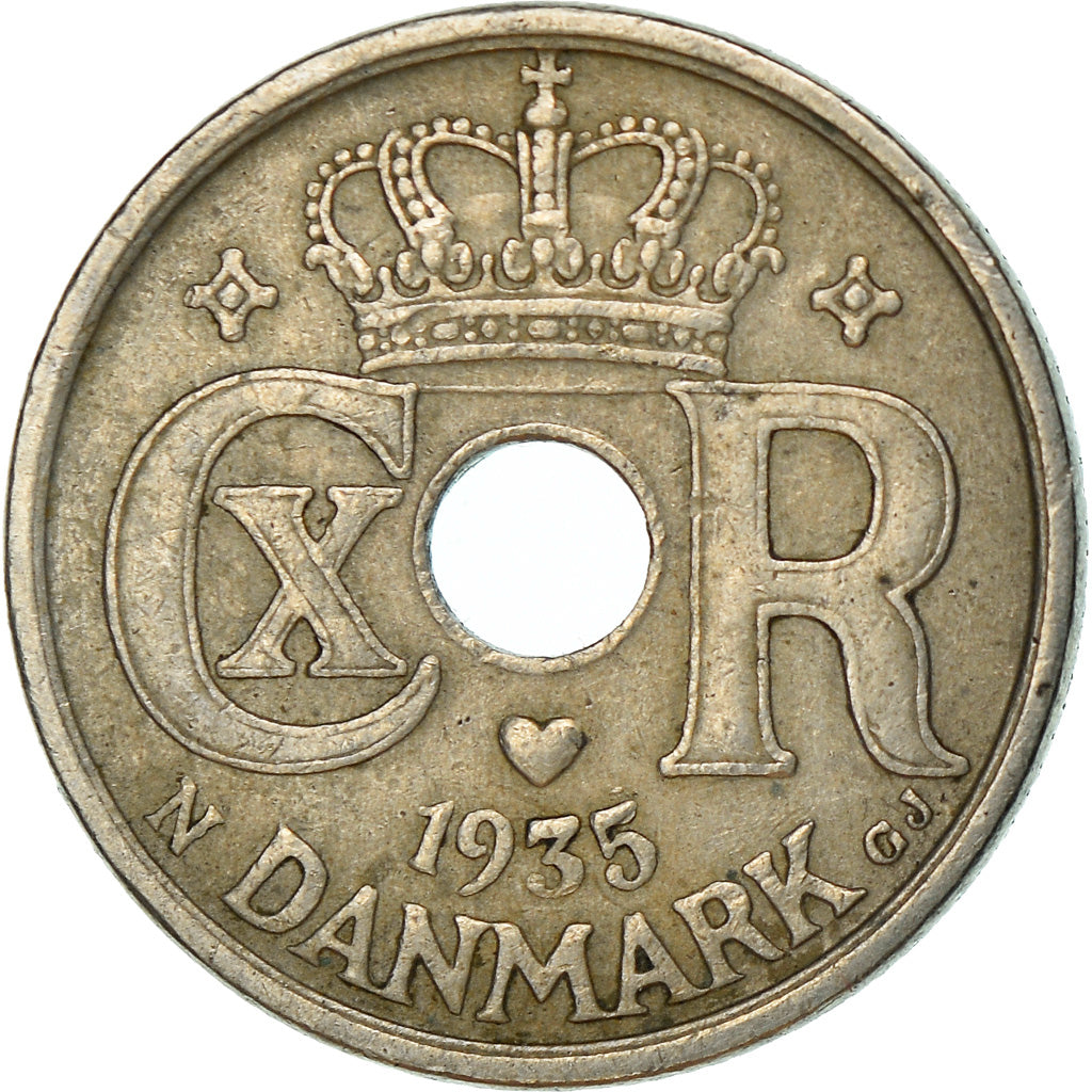 Münze, Dänemark, Christian X, 10 Öre, 1935, Copenhagen, S+, Copper-nickel