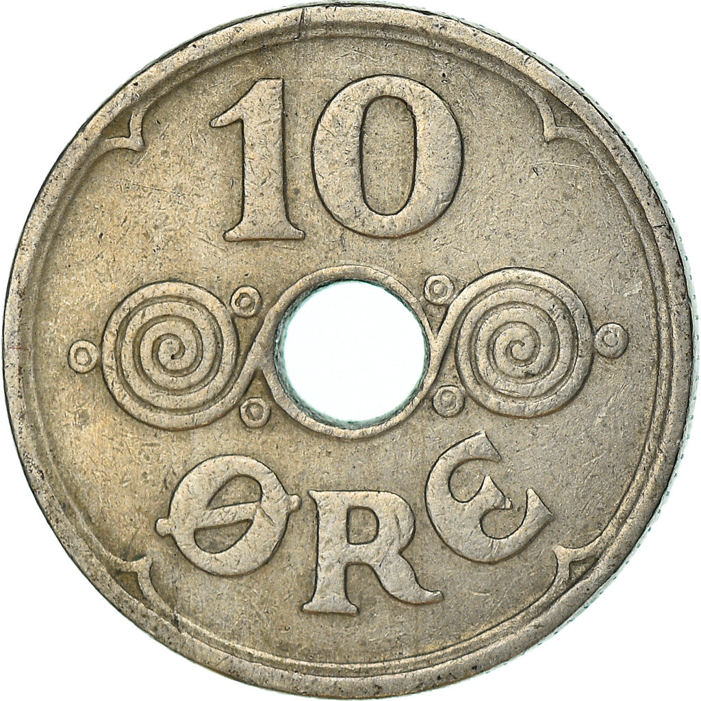 Münze, Dänemark, Christian X, 10 Öre, 1935, Copenhagen, S+, Copper-nickel