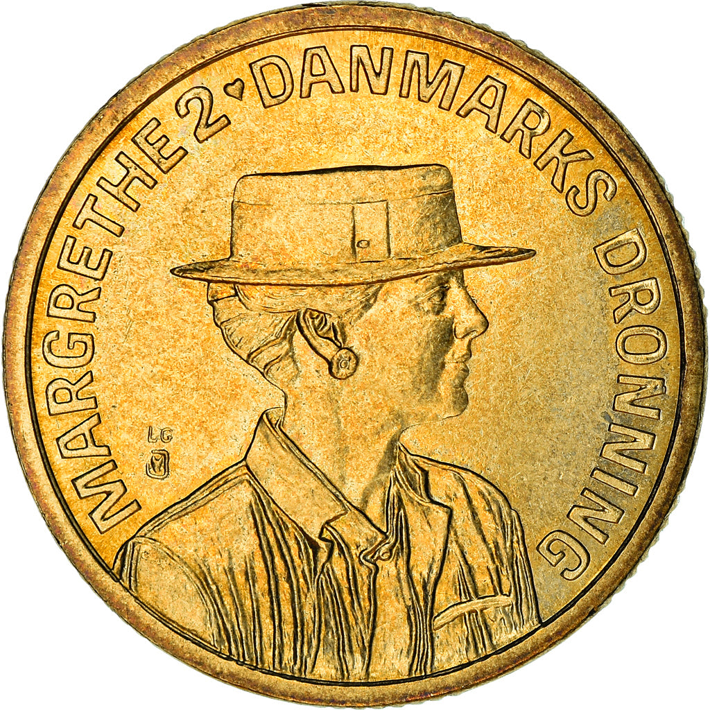 Coin, Denmark, Margrethe II, 20 Kroner, 1990, Copenhagen, EF(40-45)