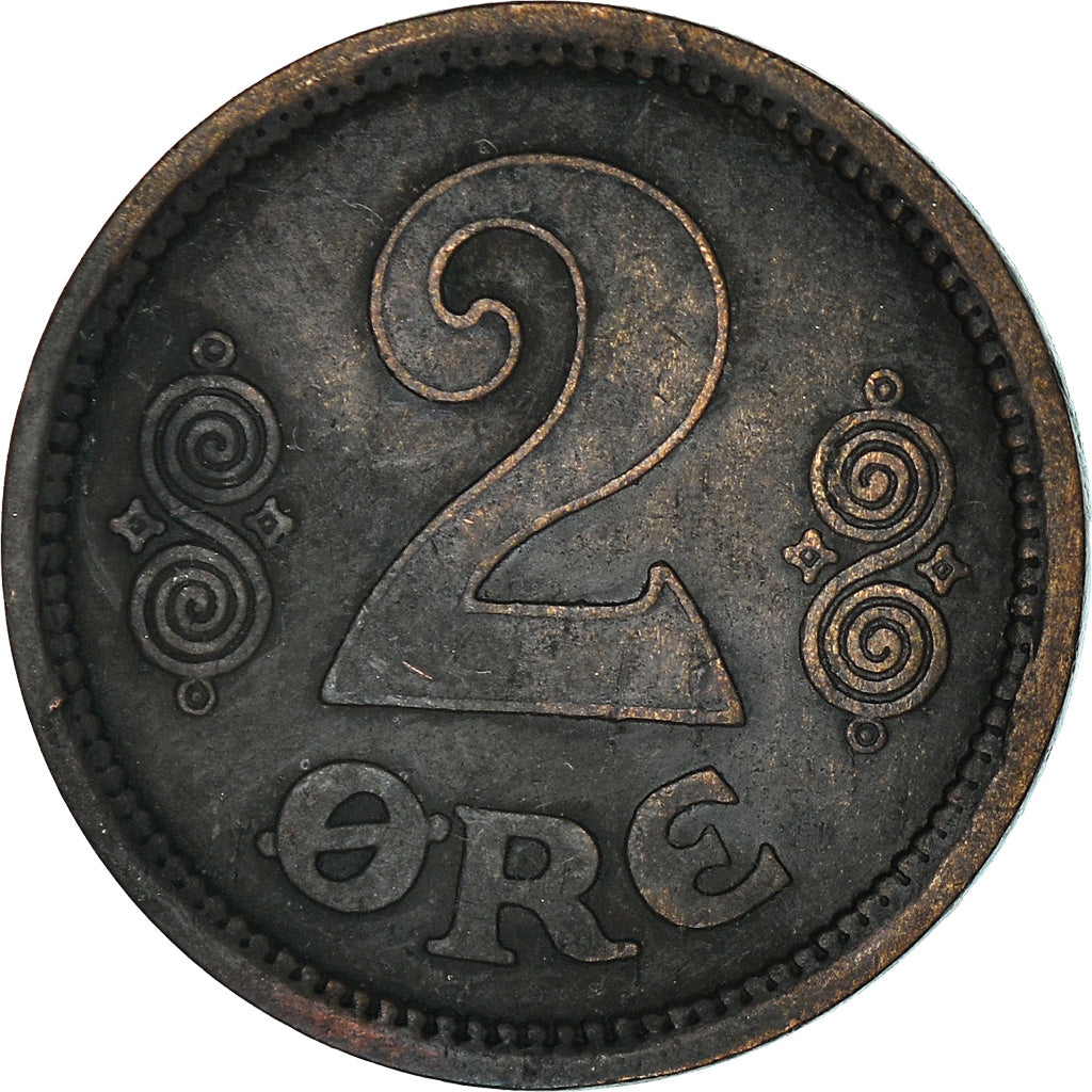 Coin, Denmark, Christian X, 2 Öre, 1915, Copenhagen, VF(30-35), Bronze