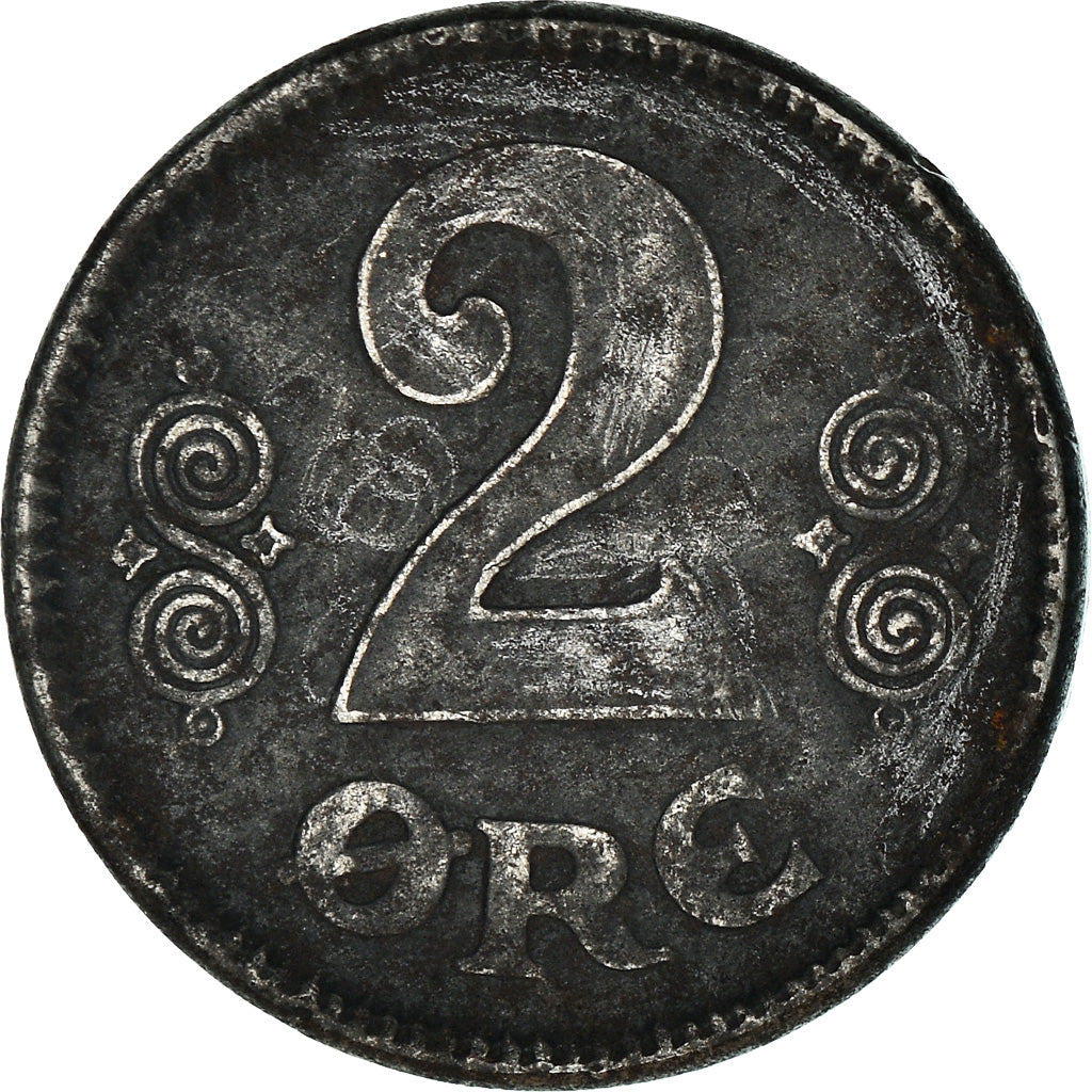 Monnaie, Danemark, Christian X, 2 Öre, 1918, Copenhagen, TB+, Iron, KM:813.1a