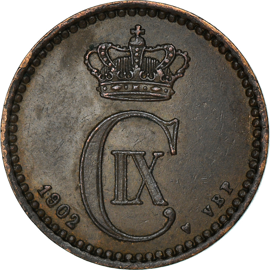 Moneta, Danimarca, Christian IX, Ore, 1902, Copenhagen, MB+, Bronzo, KM:792.2