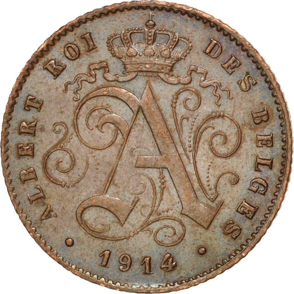 BELGIUM, Centime, 1914, KM #76, MS(63), Copper, 16.5, 1.99