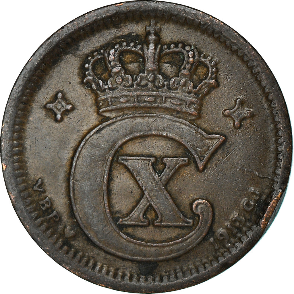Coin, Denmark, Christian X, Ore, 1913, Copenhagen, VF(30-35), Bronze, KM:812.1