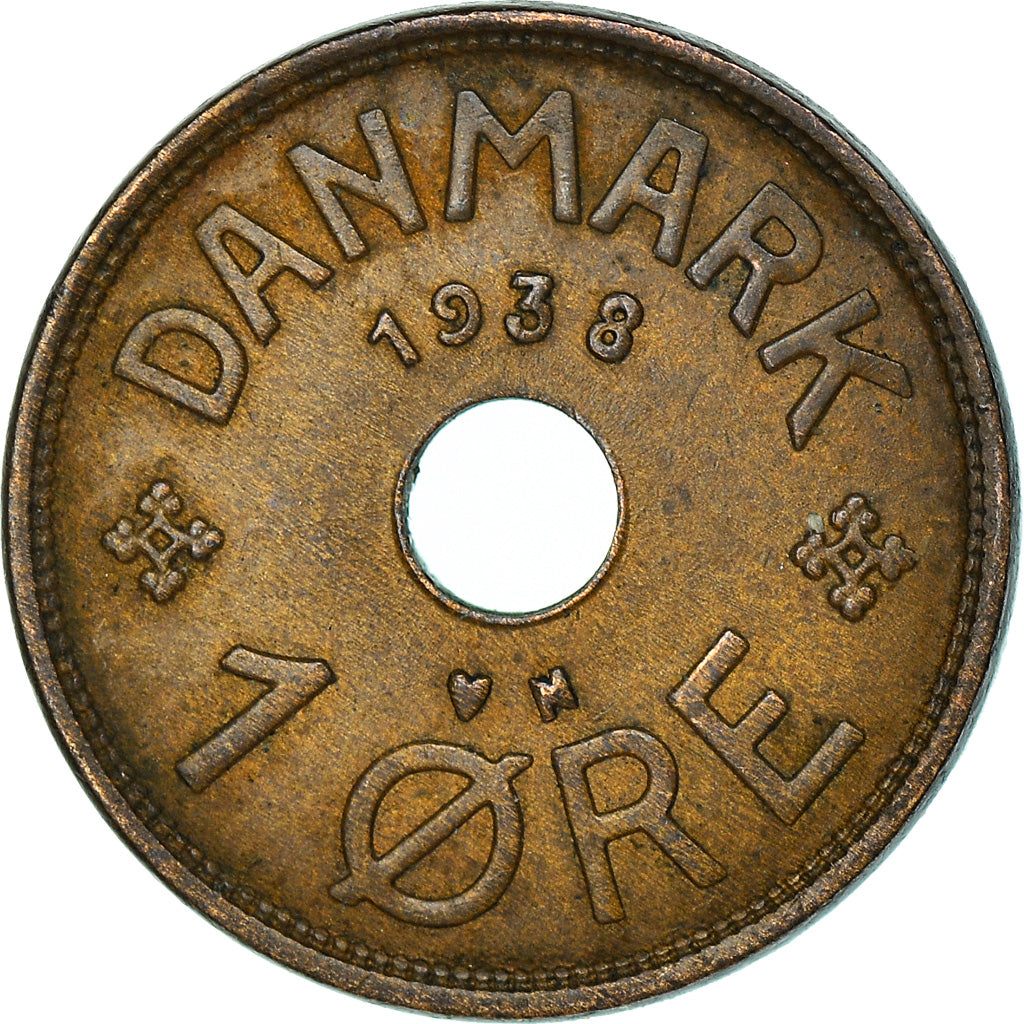 Münze, Dänemark, Christian X, Ore, 1938, Copenhagen, S+, Bronze, KM:826.2