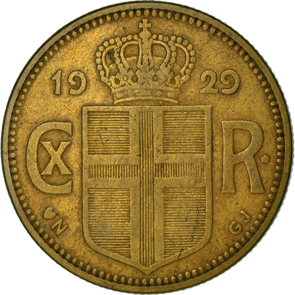 Münze, Iceland, Christian X, 2 Kronur, 1929, Copenhagen, S+, Aluminum-Bronze