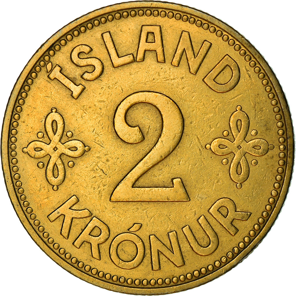 Munten, IJsland, Christian X, 2 Kronur, 1940, London, ZF, Aluminum-Bronze
