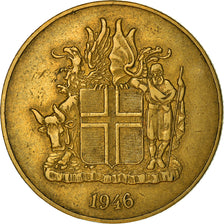 Moneda, Islandia, 2 Kronur, 1946, BC+, Aluminio - bronce, KM:13