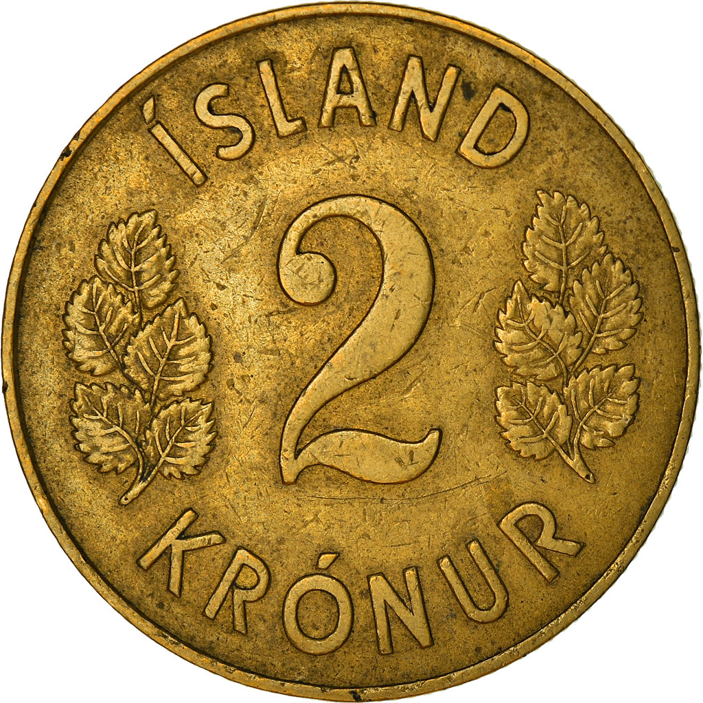 Moneda, Islandia, 2 Kronur, 1946, BC+, Aluminio - bronce, KM:13