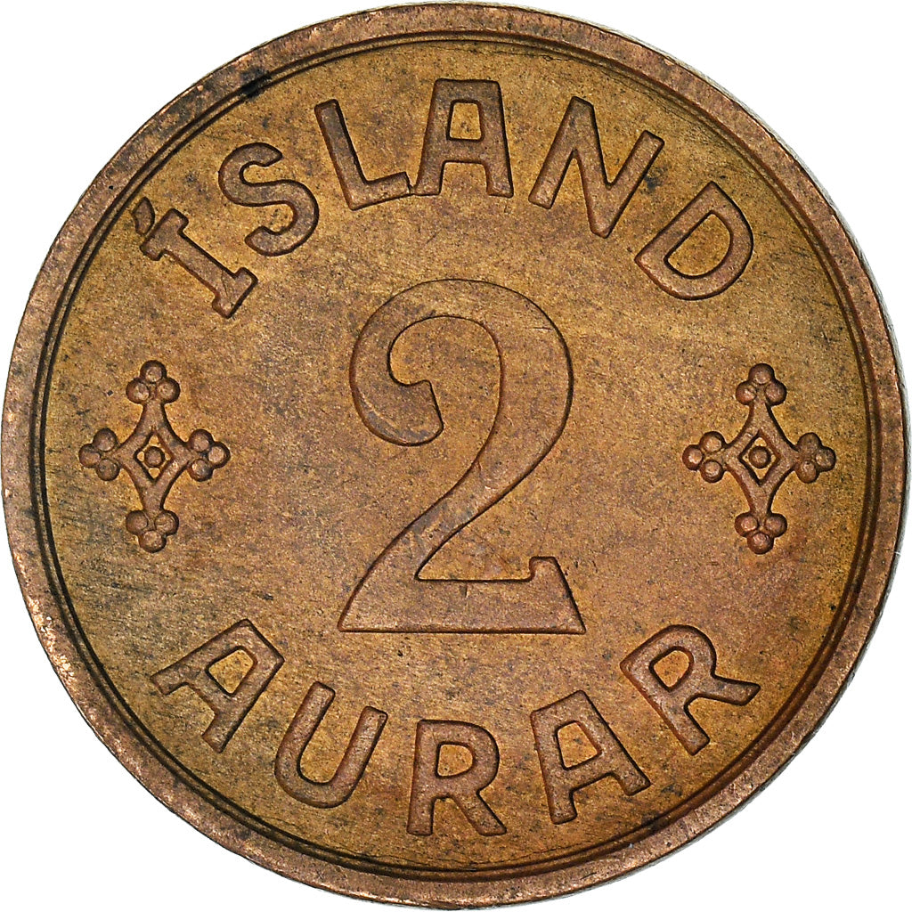 Coin, Iceland, Christian X, 2 Aurar, 1931, Copenhagen, VF(30-35), Bronze, KM:6.1