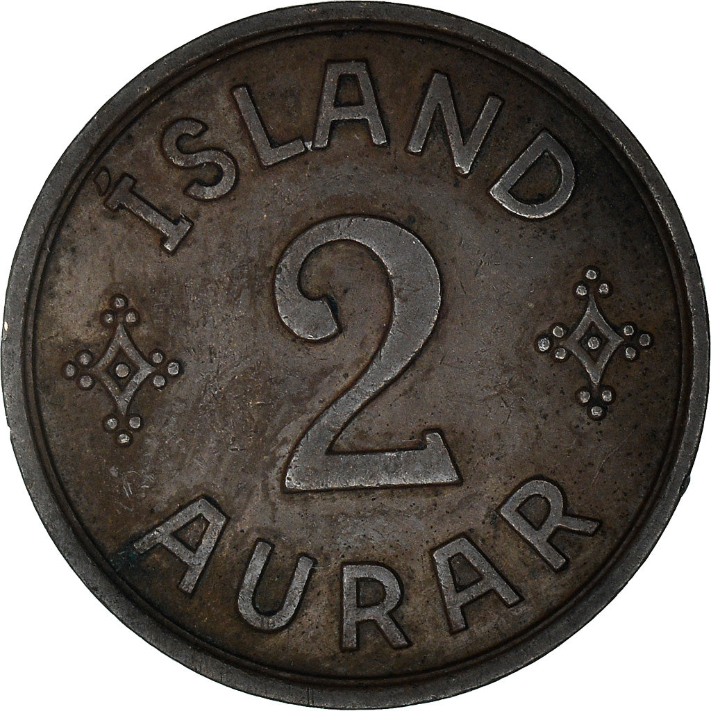Coin, Iceland, Christian X, 2 Aurar, 1940, London, VF(30-35), Bronze, KM:6.2
