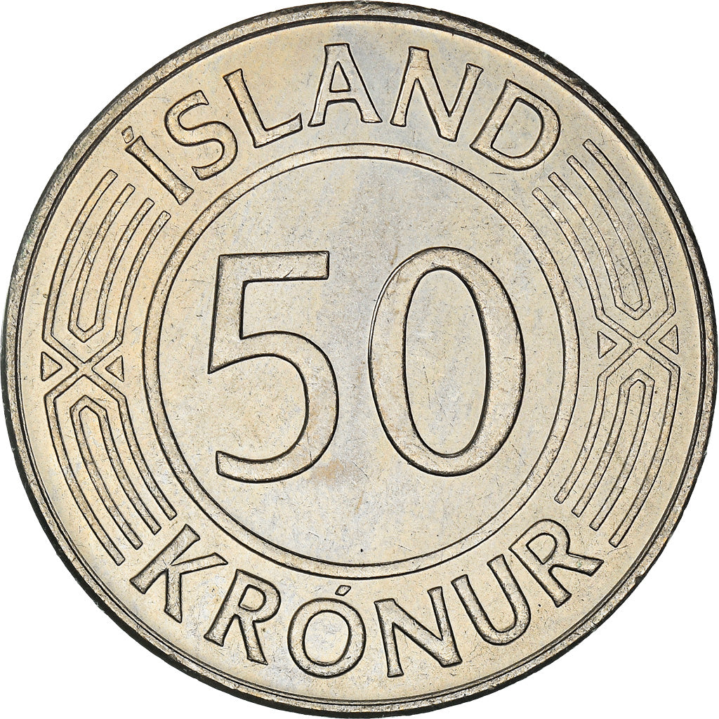 Coin, Iceland, 50 Kronur, 1975, EF(40-45), Copper-nickel, KM:19