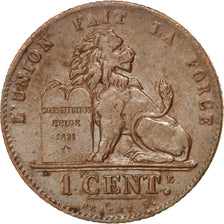 BELGIUM, Centime, 1912, KM #76, AU(55-58), Copper, 16.5, 1.98