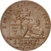 BELGIUM, Centime, 1912, KM #76, AU(55-58), Copper, 16.5, 1.98
