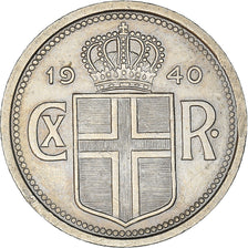 Coin, Iceland, Christian X, 25 Aurar, 1940, London, EF(40-45), Copper-nickel