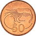 Moneta, Islanda, 50 Aurar, 1986, BB, Acciaio ricoperto in bronzo, KM:26a