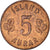 Moneda, Islandia, 5 Aurar, 1965, BC+, Bronce, KM:9