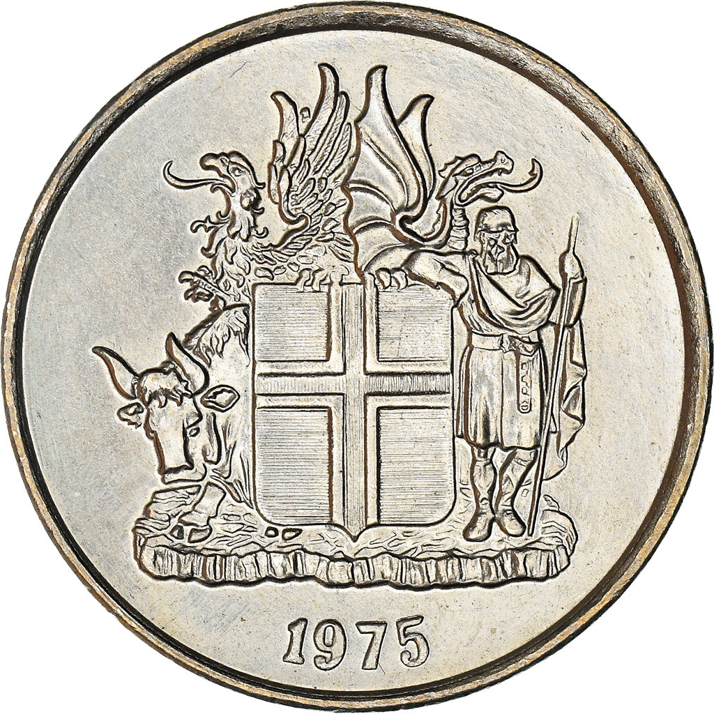 Coin, Iceland, 5 Kronur, 1975, EF(40-45), Copper-nickel, KM:18