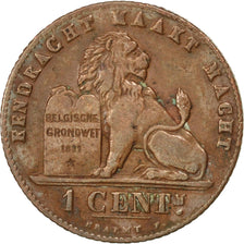 BELGIUM, Centime, 1912, KM #77, AU(55-58), Copper, 16.5, 1.99