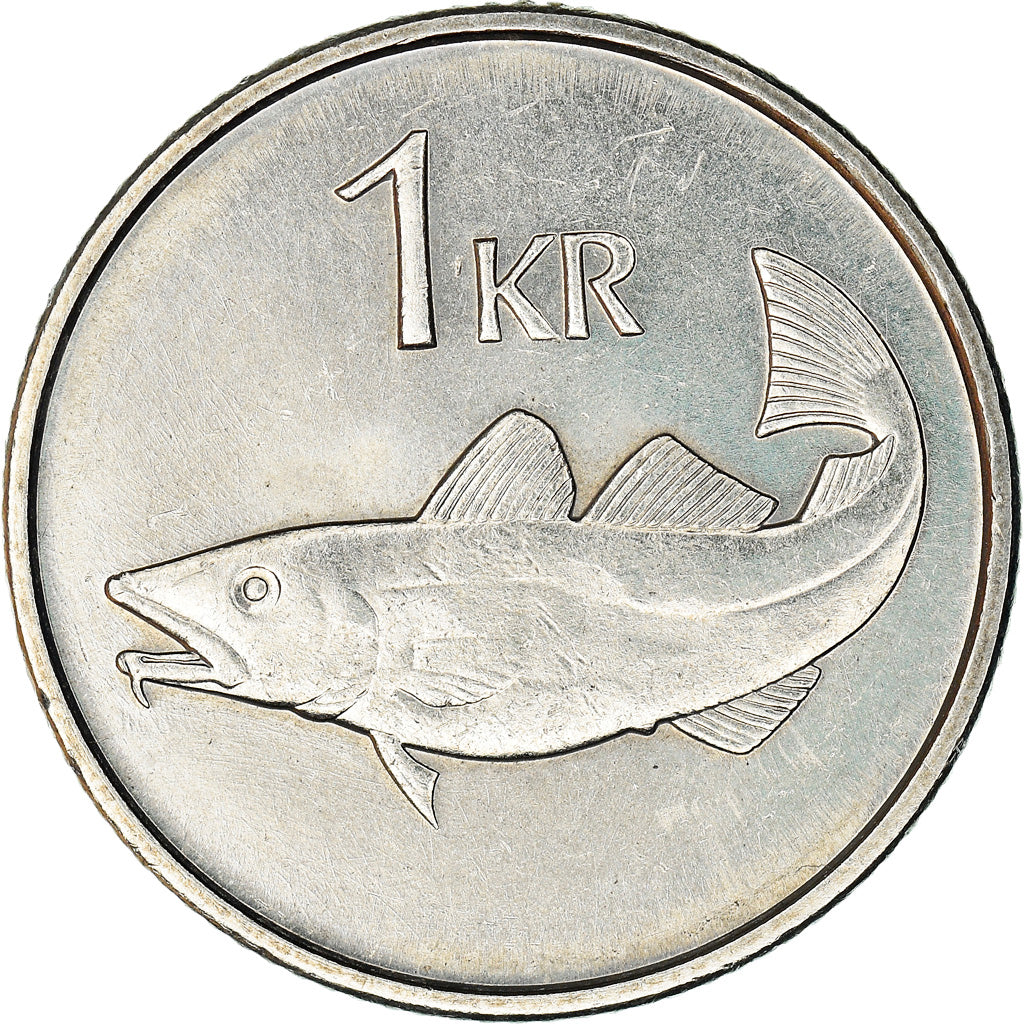Coin, Iceland, Krona, 1989, EF(40-45), Nickel plated steel, KM:27A