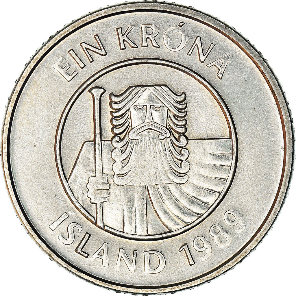 Coin, Iceland, Krona, 1989, EF(40-45), Nickel plated steel, KM:27A
