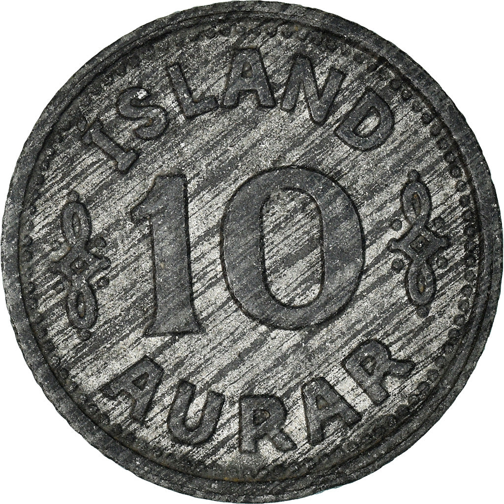 Coin, Iceland, Christian X, 10 Aurar, 1942, VF(30-35), Zinc, KM:1a