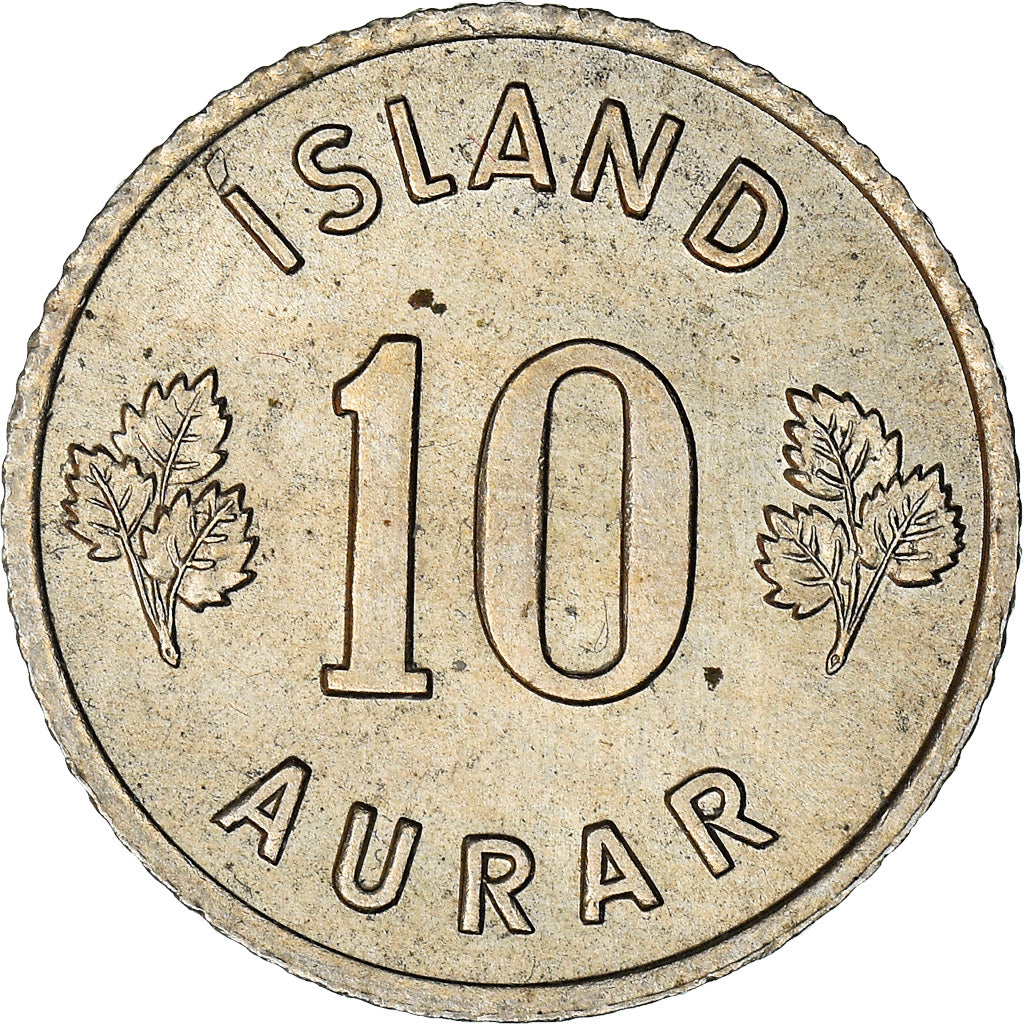 Moneda, Islandia, 10 Aurar, 1967, MBC, Cobre - níquel, KM:10