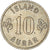 Moneta, Islandia, 10 Aurar, 1967, EF(40-45), Miedź-Nikiel, KM:10