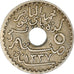 Moneda, Túnez, Muhammad al-Nasir Bey, 5 Centimes, 1919, Paris, MBC, Níquel -