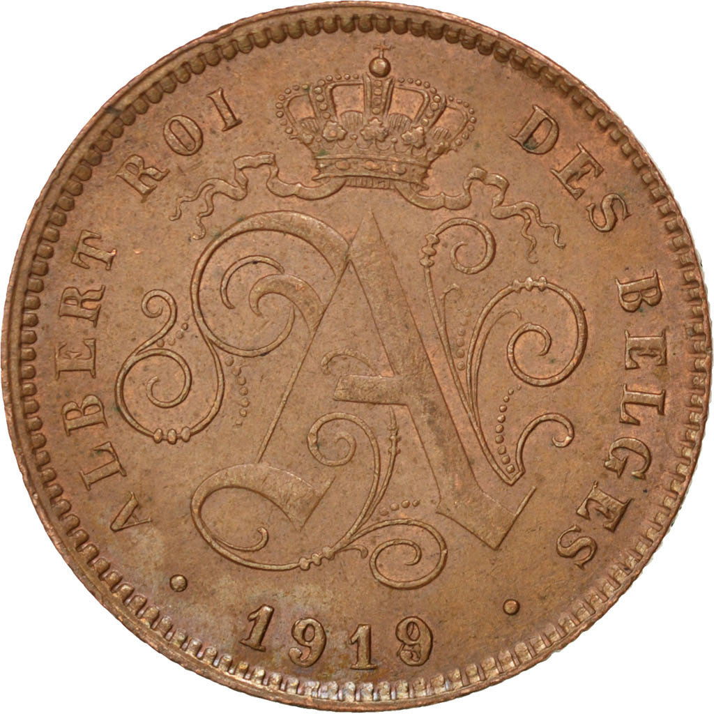 Belgique, Albert Ier, 2 Centimes 1919/4, KM 64