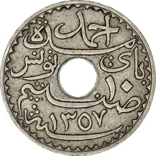 Coin, Tunisia, Ahmad Pasha Bey, 10 Centimes, 1938, Paris, EF(40-45)