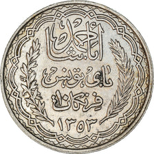 Coin, Tunisia, Ahmad Pasha Bey, 10 Francs, 1934, Paris, EF(40-45), Silver