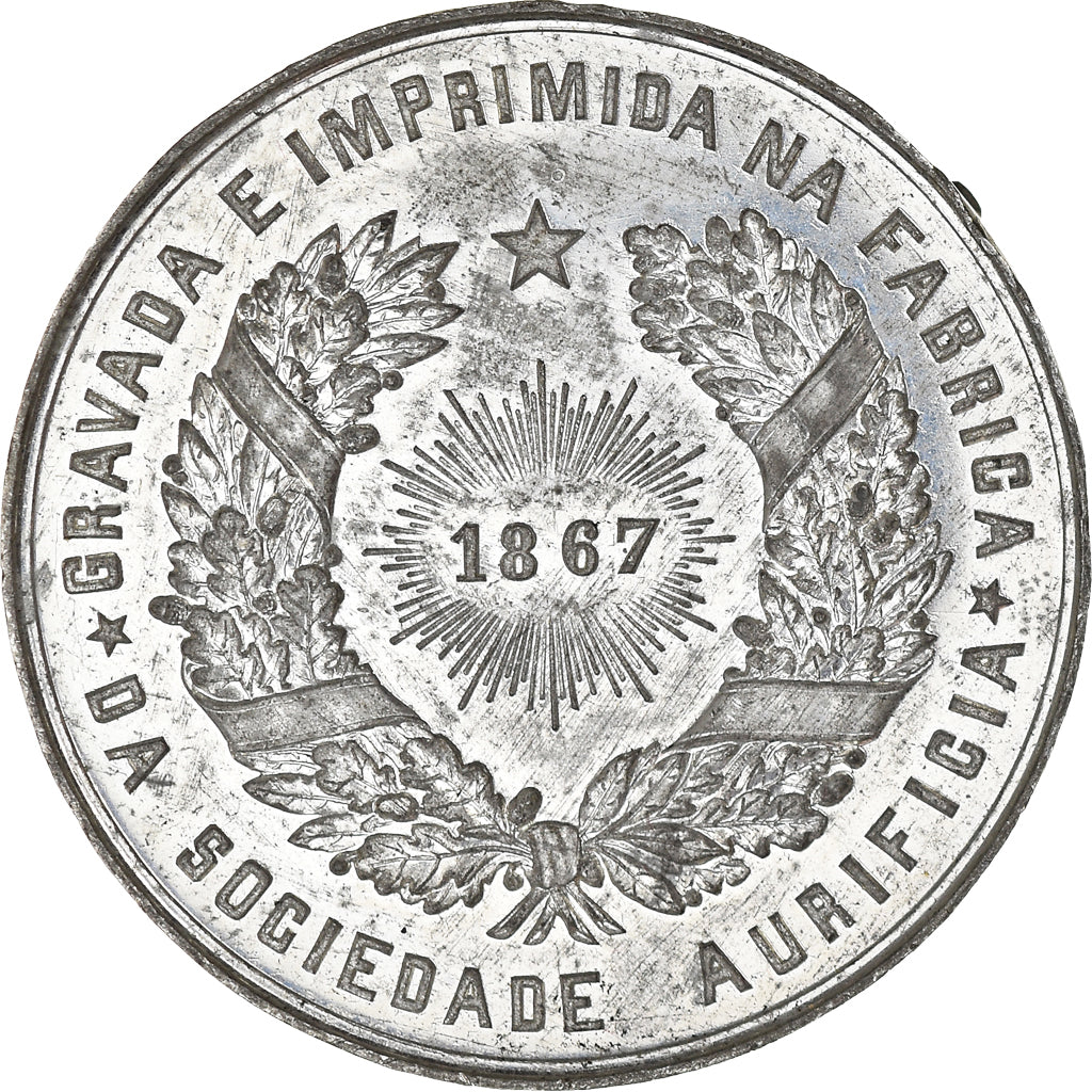 Portugal, Médaille, Pedro IV, Da Sociedade Aurificia, Porto, 1867, TTB+, Etain