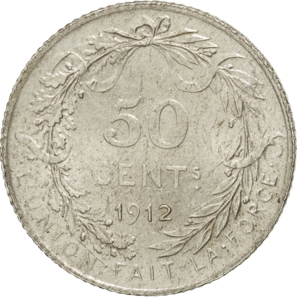 Belgio, 50 Centimes, 1912, SPL-, Argento, KM:71