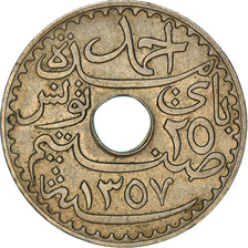Coin, Tunisia, Ahmad Pasha Bey, 25 Centimes, 1938, Paris, EF(40-45)