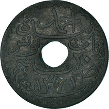 Coin, Tunisia, Ahmad Pasha Bey, 20 Centimes, 1942, Paris, VF(30-35), Zinc