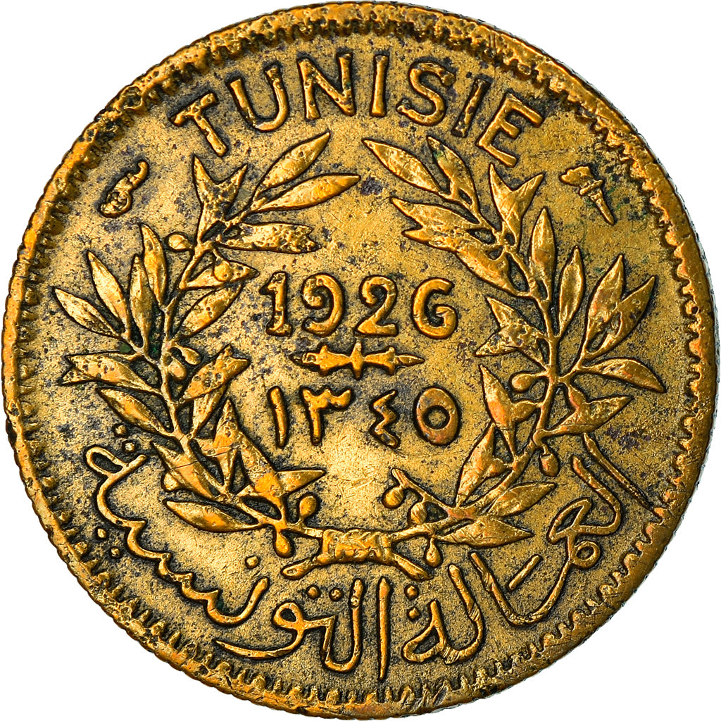 Coin, Tunisia, Anonymous, 50 Centimes, 1926, Paris, VF(30-35), Aluminum-Bronze