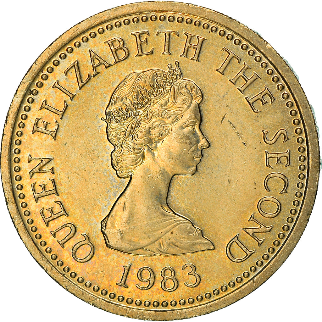 Coin, Jersey, Elizabeth II, Pound, 1983, AU(55-58), Nickel-brass, KM:59