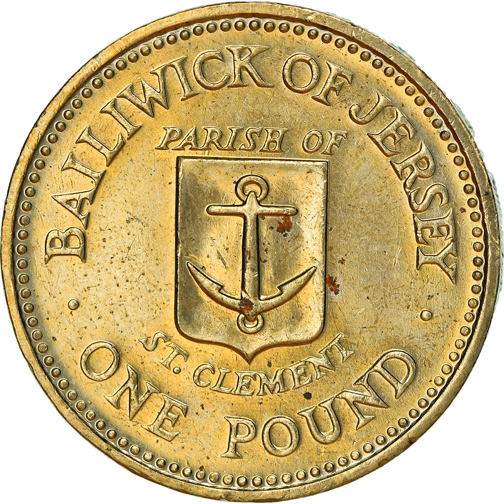 Coin, Jersey, Elizabeth II, Pound, 1985, AU(55-58), Nickel-brass, KM:65