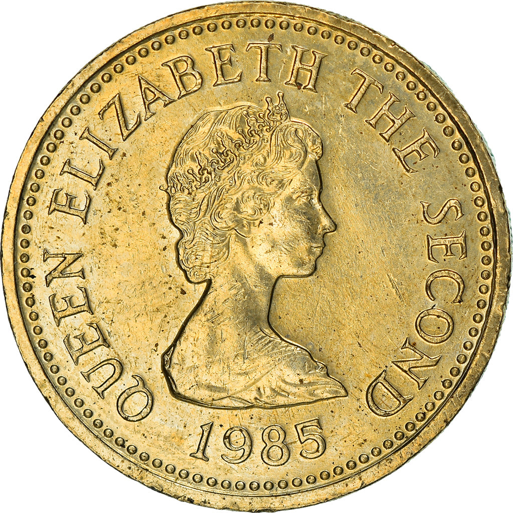 Coin, Jersey, Elizabeth II, Pound, 1985, AU(55-58), Nickel-brass, KM:65
