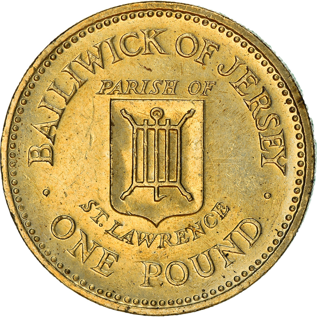 Coin, Jersey, Elizabeth II, Pound, 1985, AU(55-58), Nickel-brass, KM:65