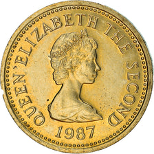 Coin, Jersey, Elizabeth II, Pound, 1987, AU(55-58), Nickel-brass, KM:71