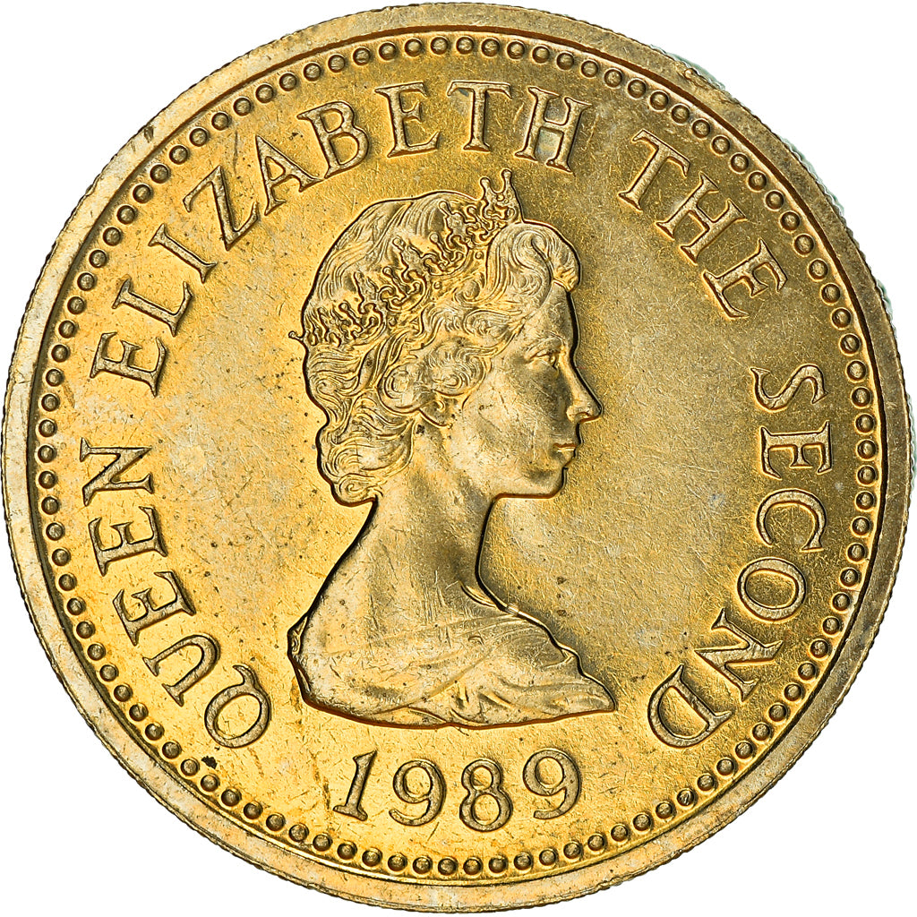 Coin, Jersey, Elizabeth II, Pound, 1989, EF(40-45), Nickel-brass, KM:75