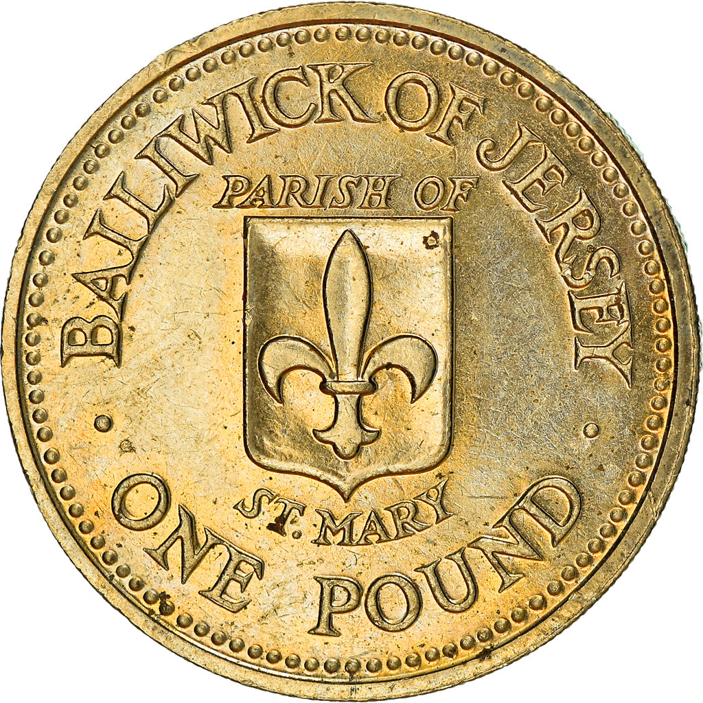 Coin, Jersey, Elizabeth II, Pound, 1989, EF(40-45), Nickel-brass, KM:75