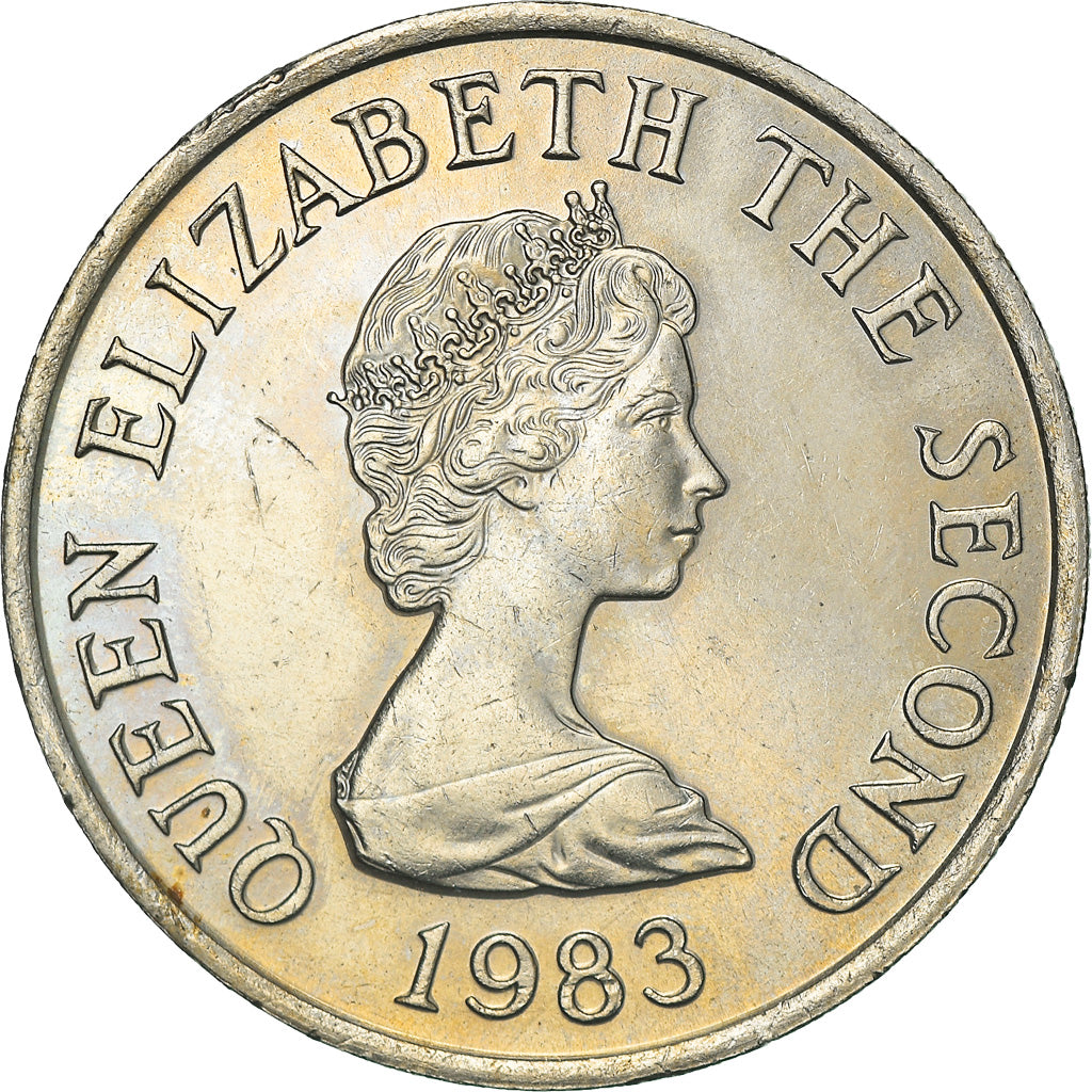 Coin, Jersey, Elizabeth II, 10 Pence, 1983, EF(40-45), Copper-nickel, KM:49