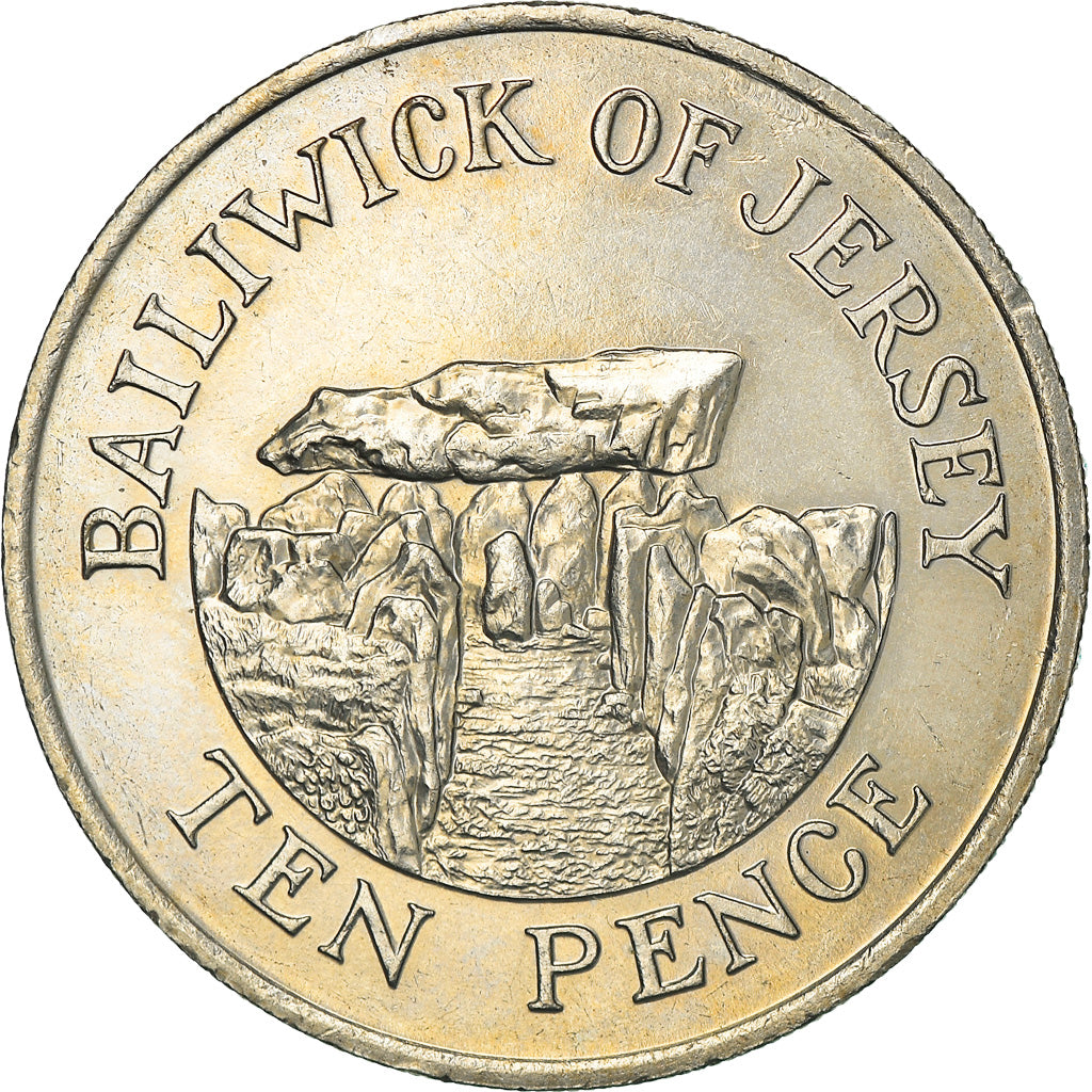 Coin, Jersey, Elizabeth II, 10 Pence, 1983, EF(40-45), Copper-nickel, KM:49